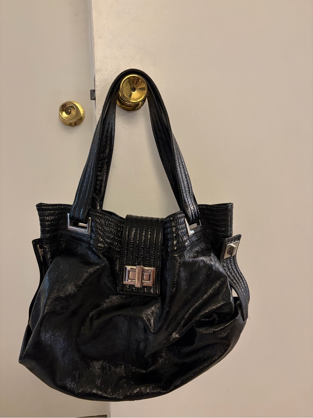 Y2K Kooba "Natasha" Patent Leather Tote/Shoulder Bag - Picture 2 of 8